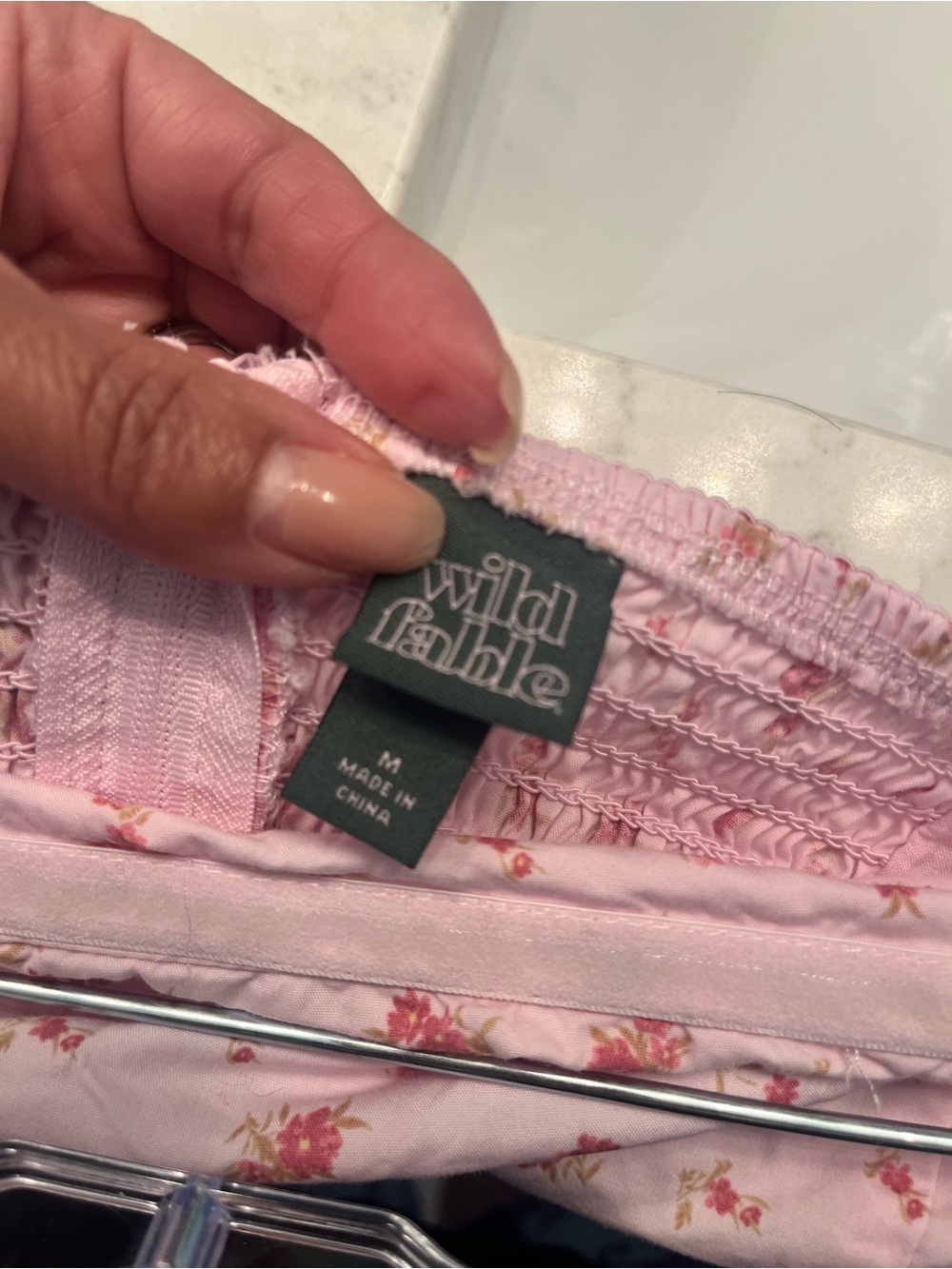 wild fable Strapless Light Pink Floral Dress - Picture 2 of 3